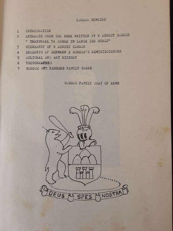 Schoch Family Memoirs edited by Brigitte Wongtschowski in 1988 **Scarce ***