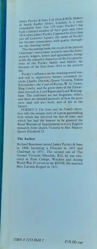 Purdey`s The Guns and the Family by Richard Beaumont
