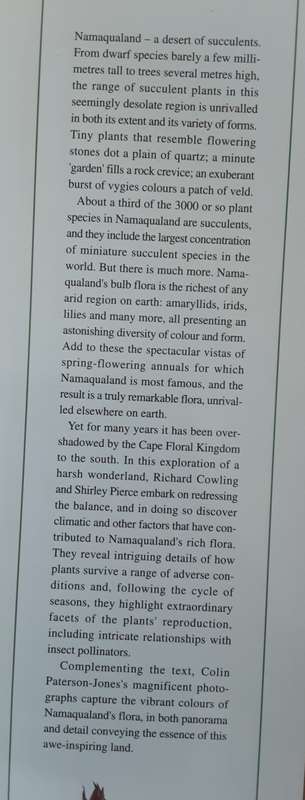 Namaqualand A Succulent Desert by Richard Cowling & Shirley  Pierce