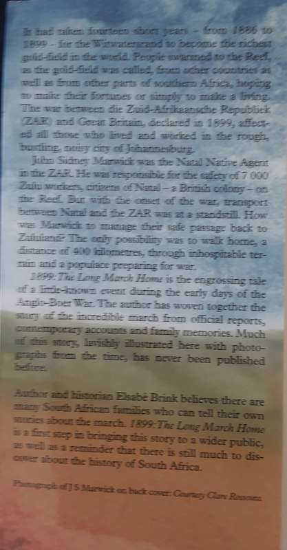1899 The Long March Home, A little known incident in the Anglo Boer War by Elsabe Brink