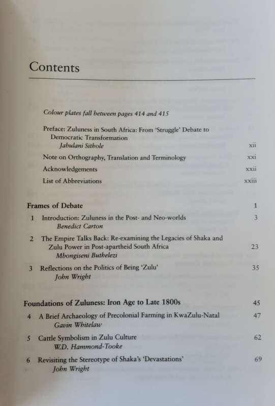 Zulu Identities,  Being Zulu, Past and Present edited by Carton, Laband and Sithole