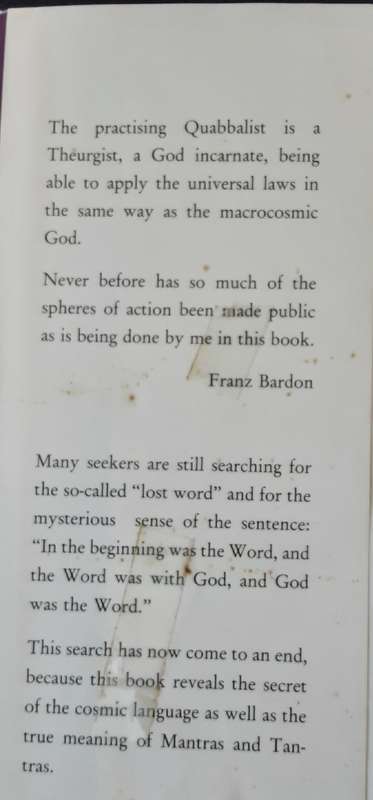 The Key to the True Quabbalah by Franz Bardon