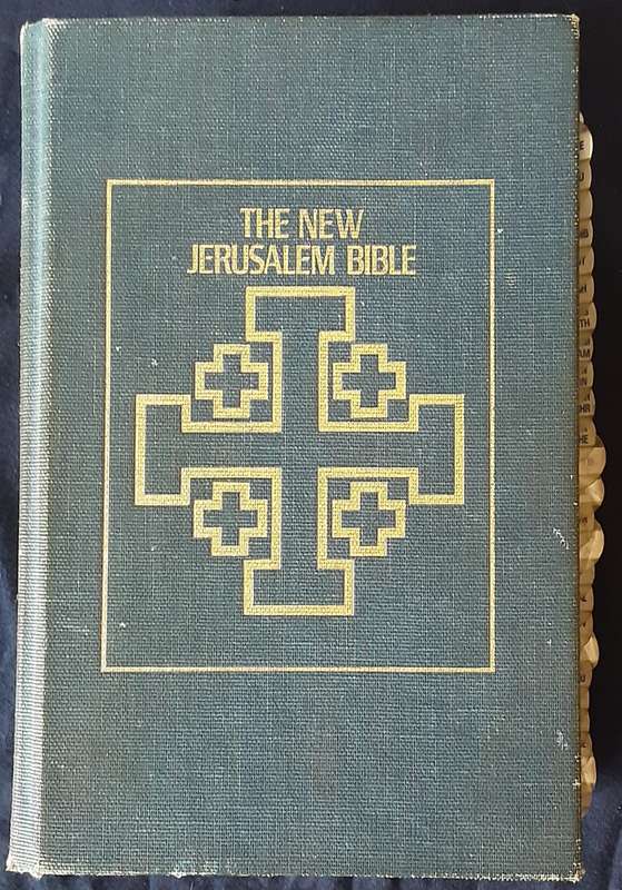 The New Jerusalem Bible with finger tags to books of the Bible