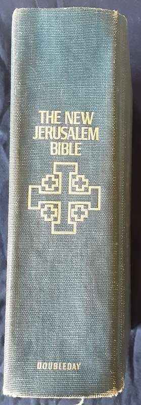 The New Jerusalem Bible with finger tags to books of the Bible