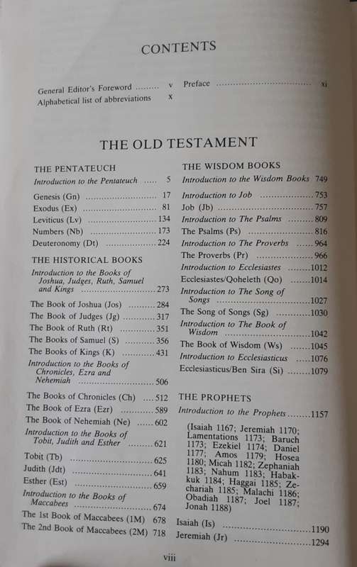 The New Jerusalem Bible with finger tags to books of the Bible