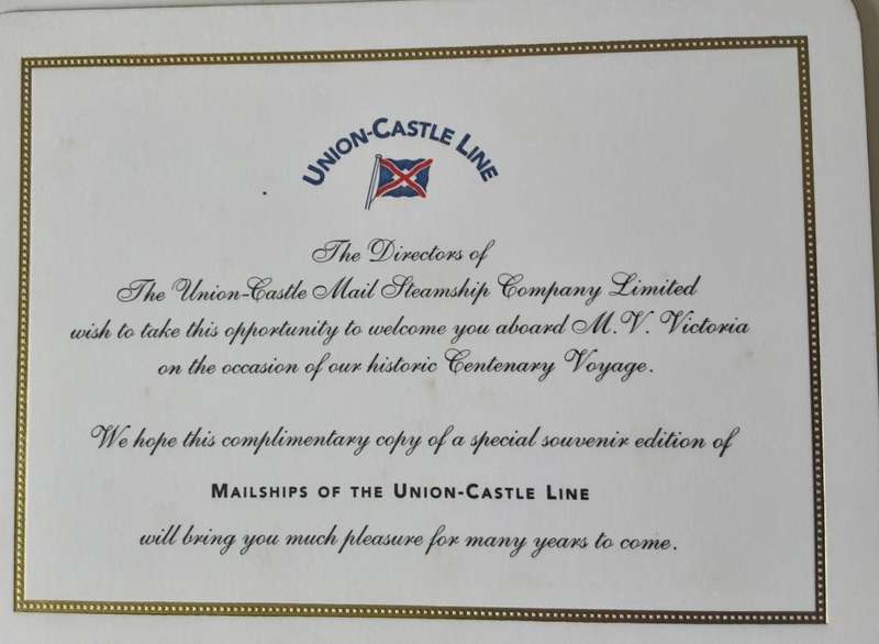 Mailships of the Union Castle Line , Centenary Voyage 1999/2000 by Ingpen **Signed Copy **