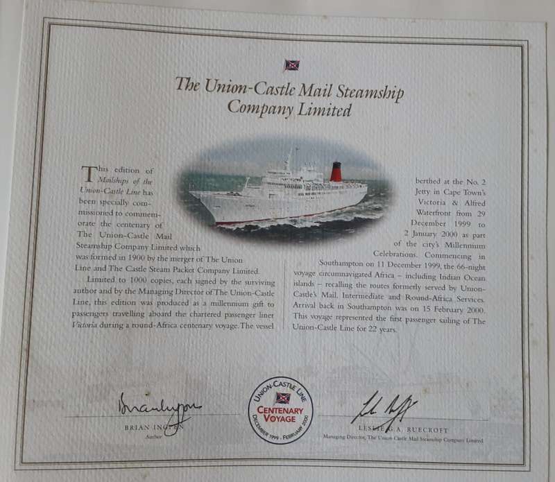 Mailships of the Union Castle Line , Centenary Voyage 1999/2000 by Ingpen **Signed Copy **