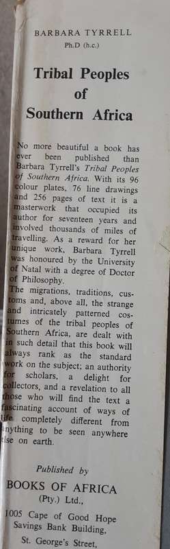 Tribal Peoples of Southern Africa by Barbara Tyrrell **SIGNED COPY**