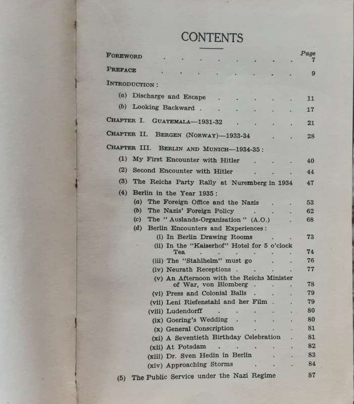 Seven Years as a Nazi Consul by O V Strahl **Signed Copy **