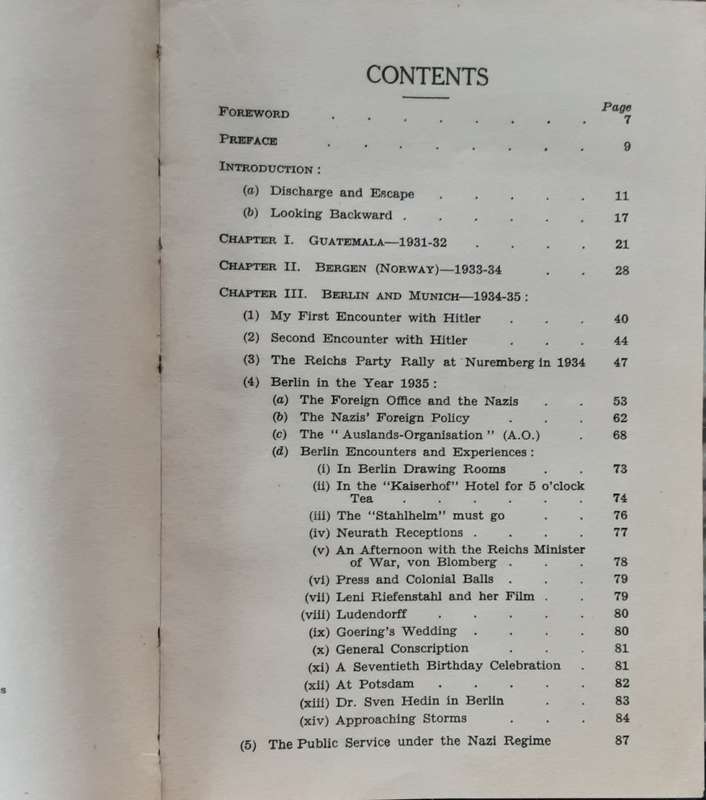 Seven Years as a Nazi Consul by O V Strahl **Signed Copy **