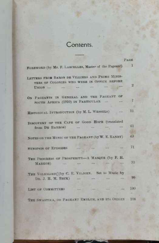 Souvenir of the Pageant in commemoration of the Union of South Africa 1910