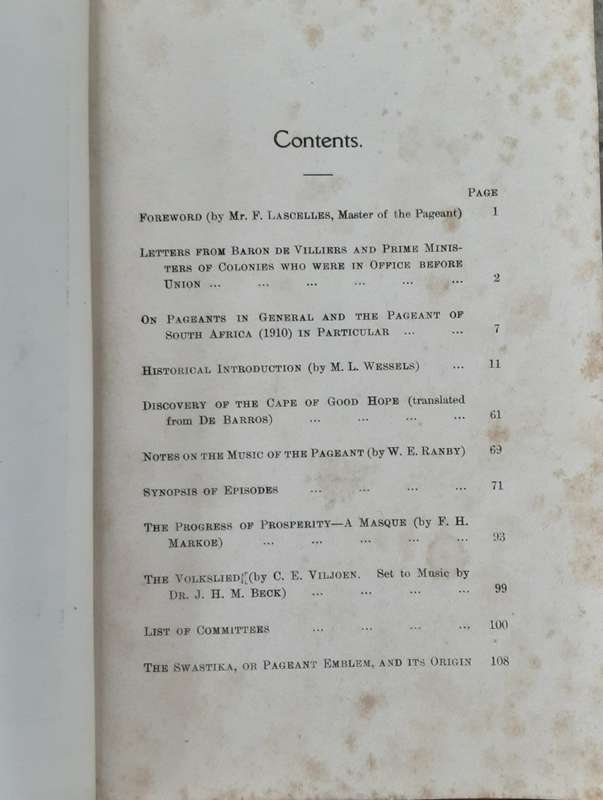 Souvenir of the Pageant in commemoration of the Union of South Africa 1910