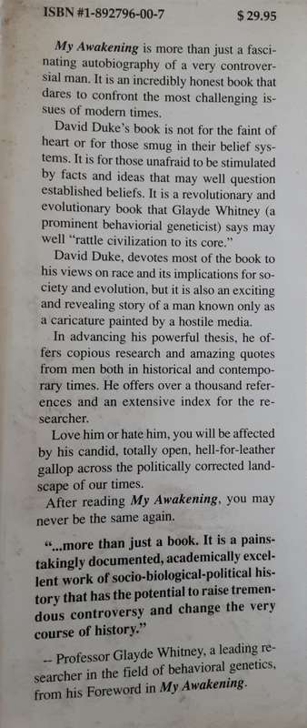 My Awakening, A Path to Racial Understanding  by David Duke **Signed Copy **