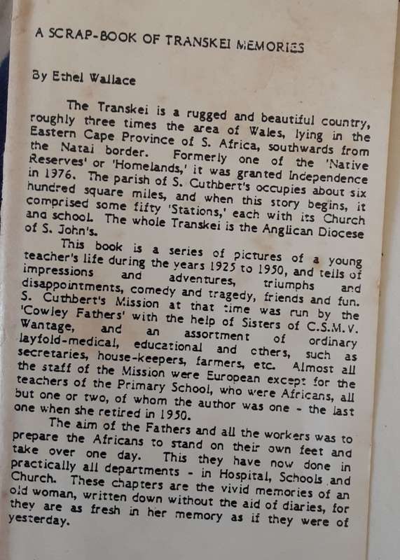 A Scrapbook of Transkei Memories by Ethel M Wallace