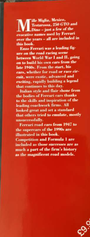 Ferrari, The Illustrated Motor Legends by Roy Bacon