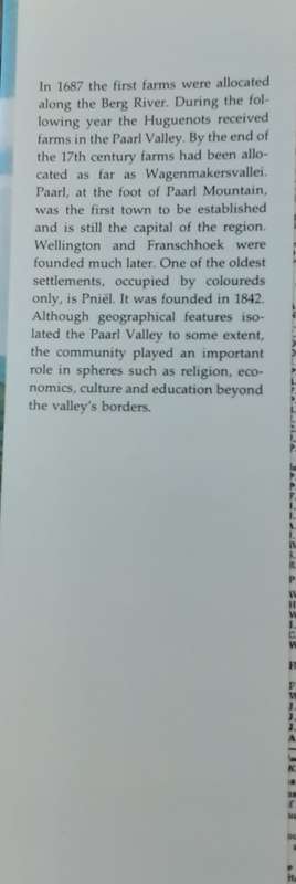 Paarl Valley 1687 1987 edited by A G Oberholster