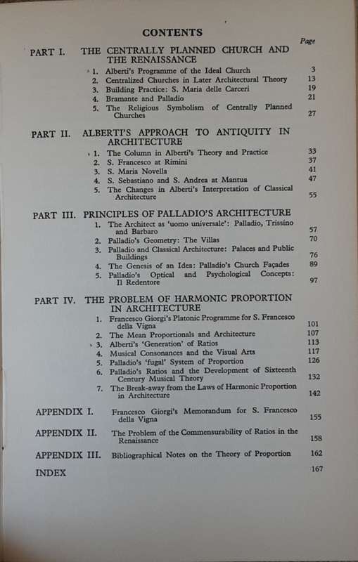 Architectural Principles in the Age of Humanism by Rudolf Wittkower