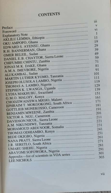 Science in Africa, Interviews with African Scientists edited by Lee Nichols