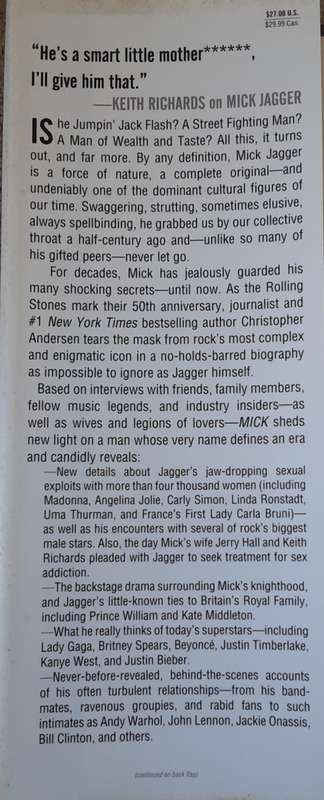 Mick, The Wild Life and Mad Genius of Jagger by Christopher Andersen
