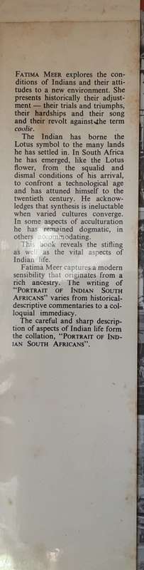 Portrait of Indian South Africans by Fatima Meer **Scarce Title**