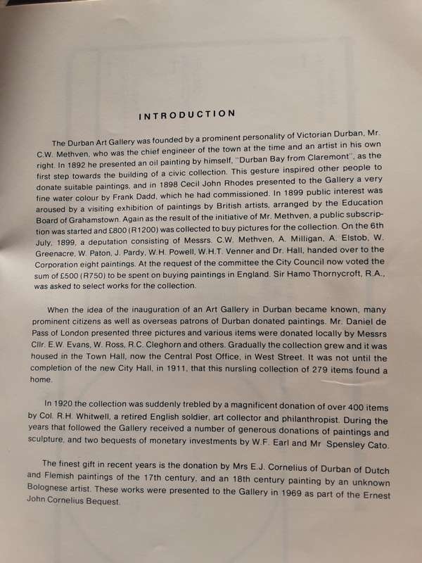 Guide to the Durban Art Gallery Collection