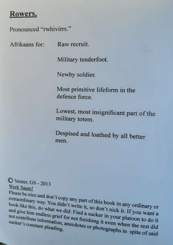 Book 1 of Digest Platoon, Rowers Basics January to March 1983 by Venter G S **Signed limited edition