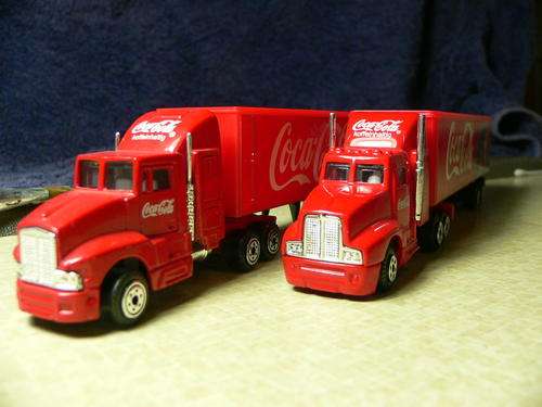 Slightly smaller than HO scale Coke truck pack.