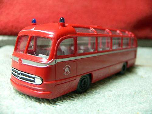 HO scale Mercedes Benz fire brigade bus. Era 3 so be quick, very scarce.