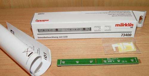 Marklin HO 73400 interior lighting for coaches. LED