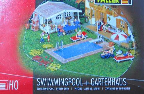 Faller HO 180542 swimming pool and garden hut