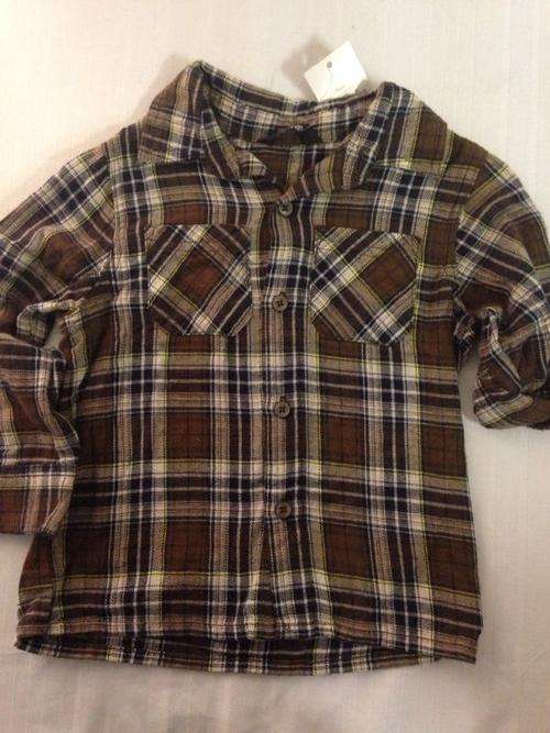 GEORGE Brown Check Shirt (2-3 years)