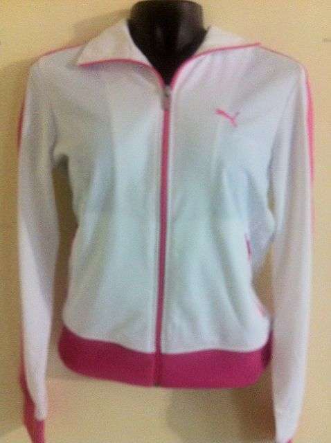PUMA White with Pink Track Jacket (Small)