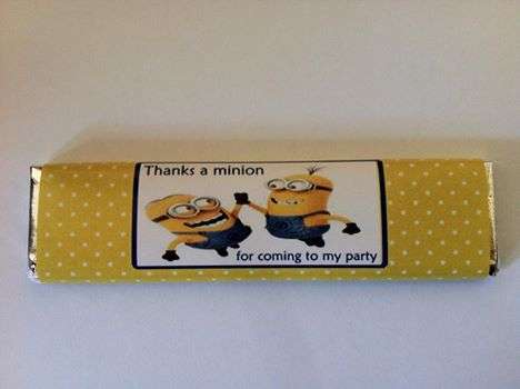 PERSONALISED CHOCOLATE for A MINION BIRTHDAY PARTY (15g)