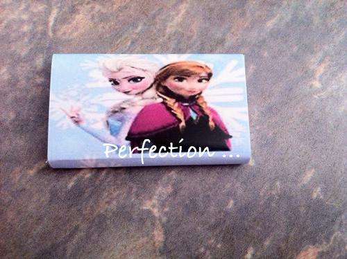 PERSONALISED CHOCOLATE for FROZEN BIRTHDAY PARTY for GIRL (approx. 4.5cm x 4.5cm)