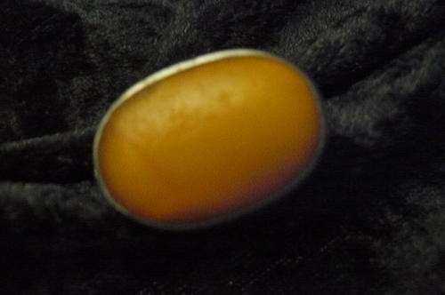SILVER UNPOLISHED AMBER DRESS RING