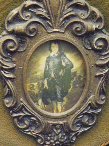 VINTAGE SILK PRINT IN FRAME BOY @