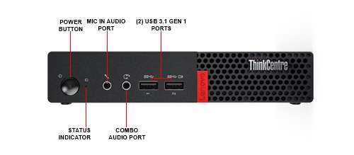 Lenovo ThinkCentre M710q Tiny Desktop:Core i5-7400T, 8GB Mem, 500Gb hdd, BT, Win 10 Pro (Used)