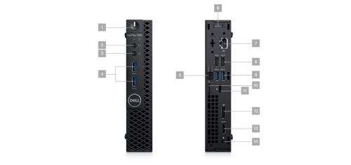 DELL OptiPlex 3060 DDR4- i3-8100 Tiny Intel® Core i3 8 GB 250GB SSD Windows 10 Pro PC Black