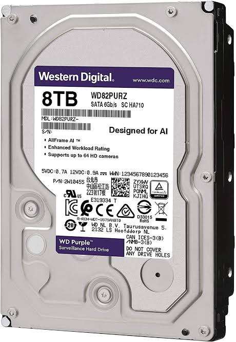 Western Digital Purple 3.5` 8TB SATA Internal Hard Drive