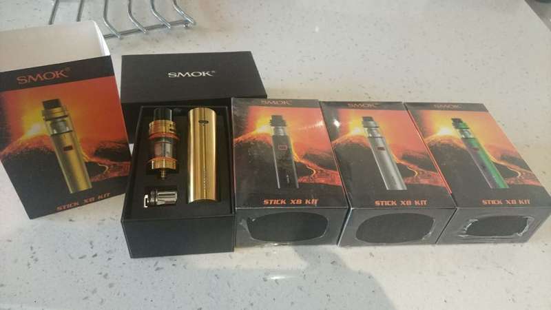 SMOK X8 stick VAPE KITS New Sealed ***Upgraded V8 kit With Top airflow so no more leaks!