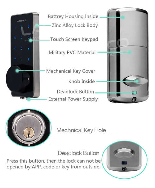 PERFECT FOR AIR BNB ***Smart Keyless Deadbolt Lock With Scan Card And Custom passwords - LOCAL STOCK