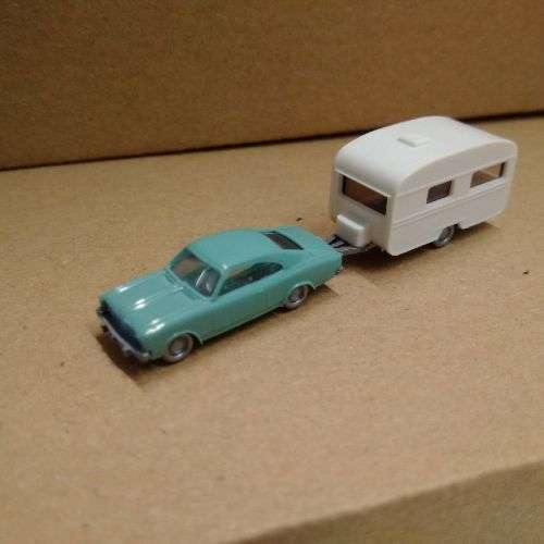 Wiking Opel Rekord with Caravan- N Gauge