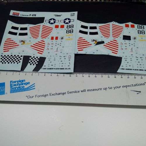 Model Aeroplane Decals - P47 Thunderbolt