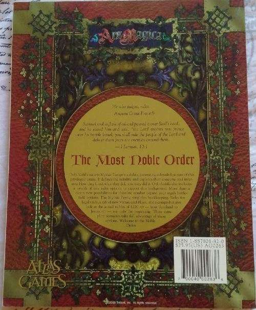 Ordo Nobilis - Mythic Europe`s Nombilty -  Ars Magica 4th Edition