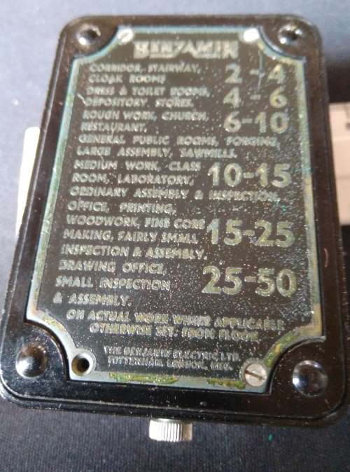 Vintage Benjamin Lux Meter