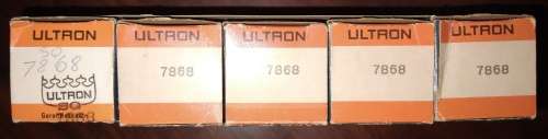 Ultron - Set of 5 x 7868 Vacuum Valve / Tube for Amp