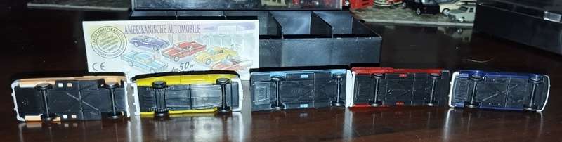 5 x 1950s American Cars Collectors Set - Kinder Surprise - 1/87 Scale