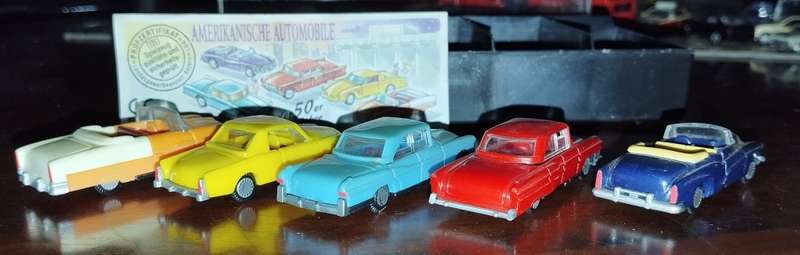 5 x 1950s American Cars Collectors Set - Kinder Surprise - 1/87 Scale