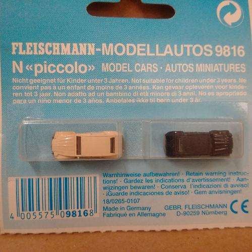 Fleischmann Piccalo - 2 Citroen 2CV's - N Scale