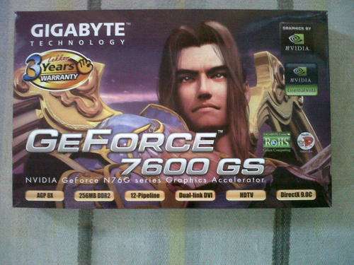 Gigabyte Geforce 7600GS 256 MB DDR2  AGP 8X